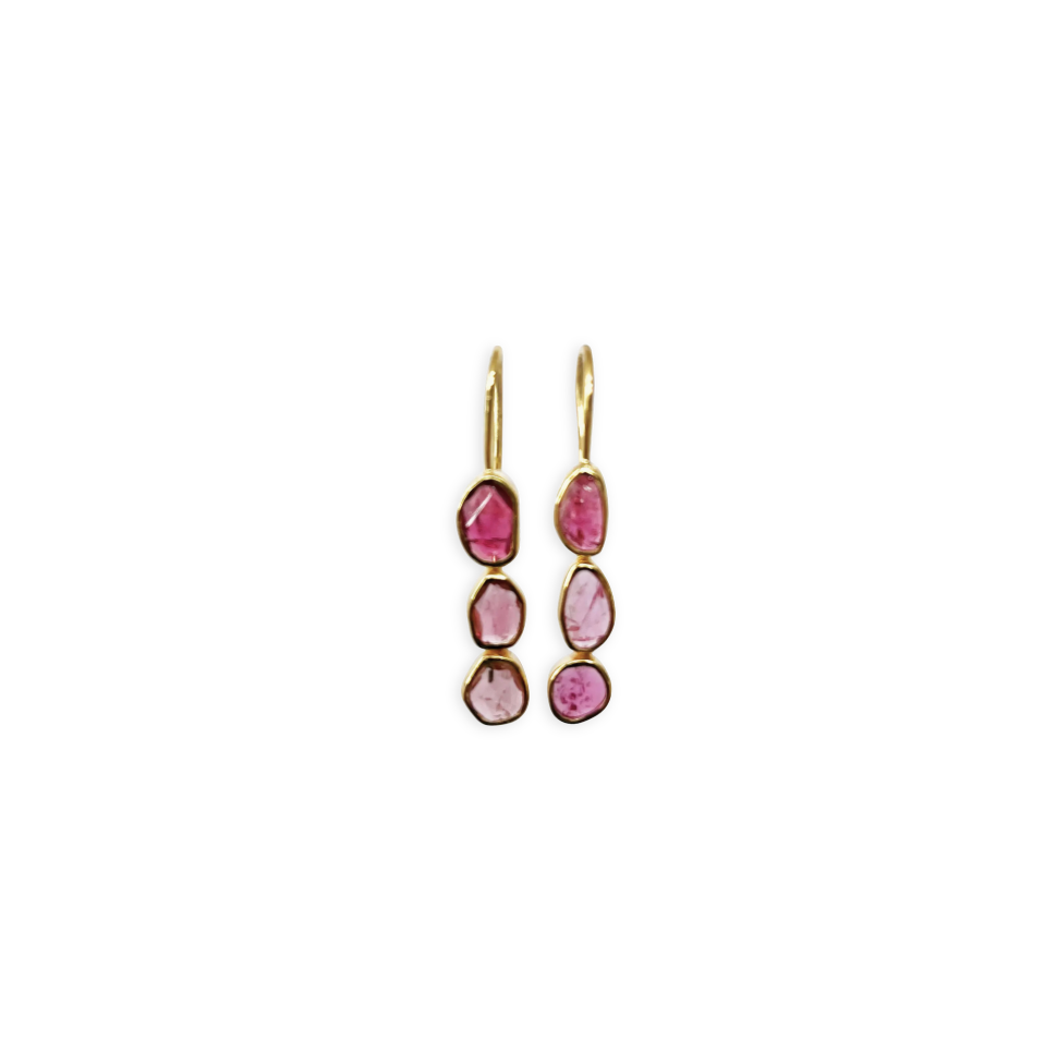 Amber Pink Tourmaline Earrings
