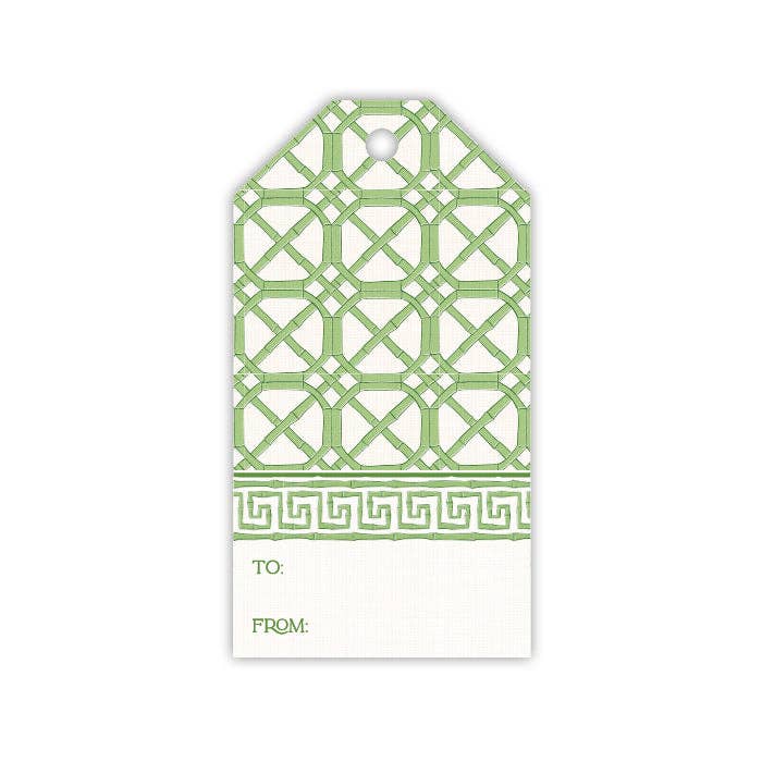 Sue Sartor Green Caning Gift Tag