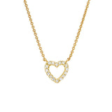 Liven Open Heart Necklace Yellow Gold