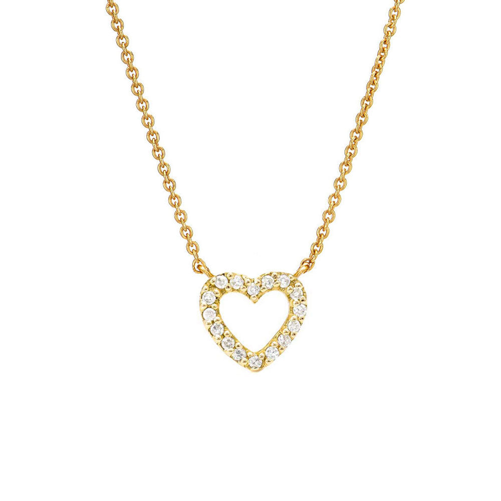 Liven Open Heart Necklace Yellow Gold