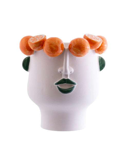 Face Vase Medium Tangerine