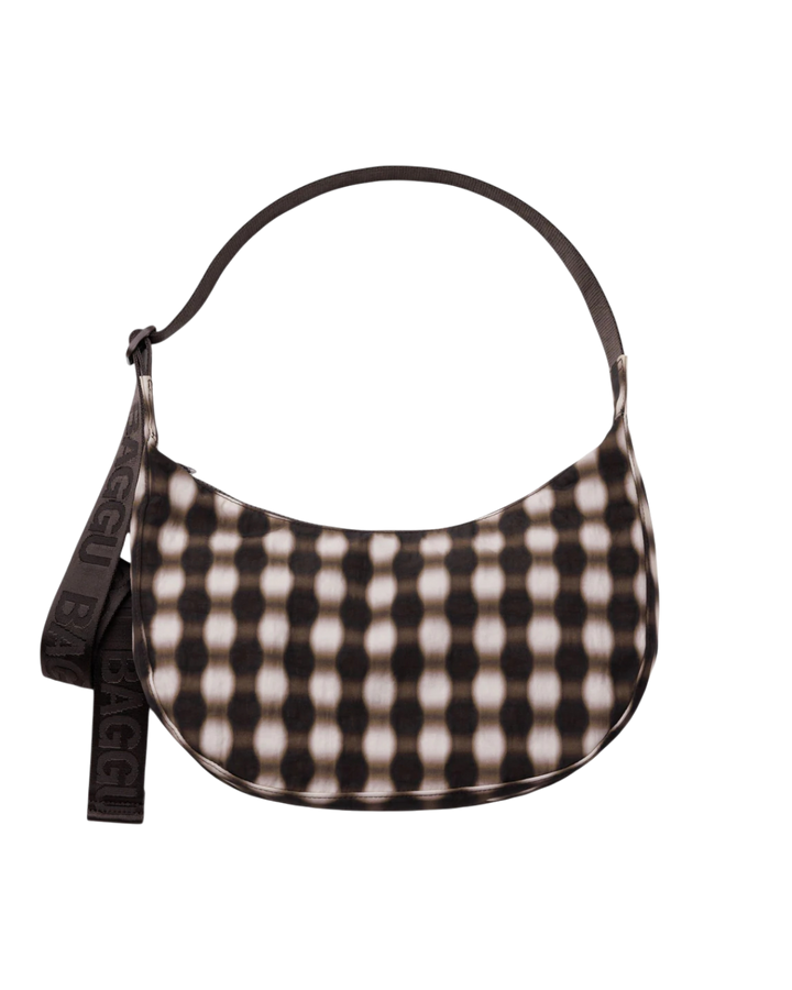 Medium Crescent Bag Blurred Gingham