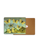 Placemat Set of 2 Yellow Butterfly