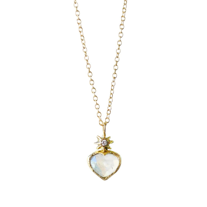 Heart Necklace Moonstone