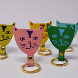 Cat Head Key Fob: Green