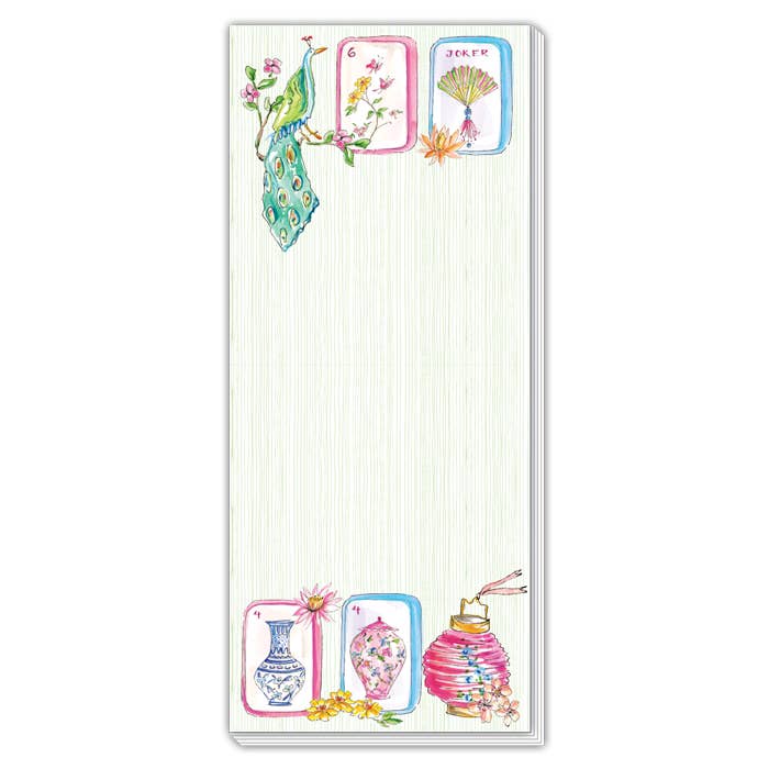 Notepad Mahjong Tiles Bird Lantern Long