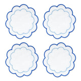 Cocktail Napkins Blue Scalloped