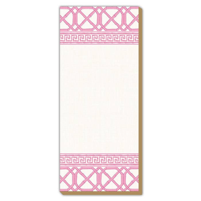 Sue Sartor Pink Caning Notepad Long