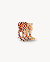 Mini Hair Clip in Tortoise Checker
