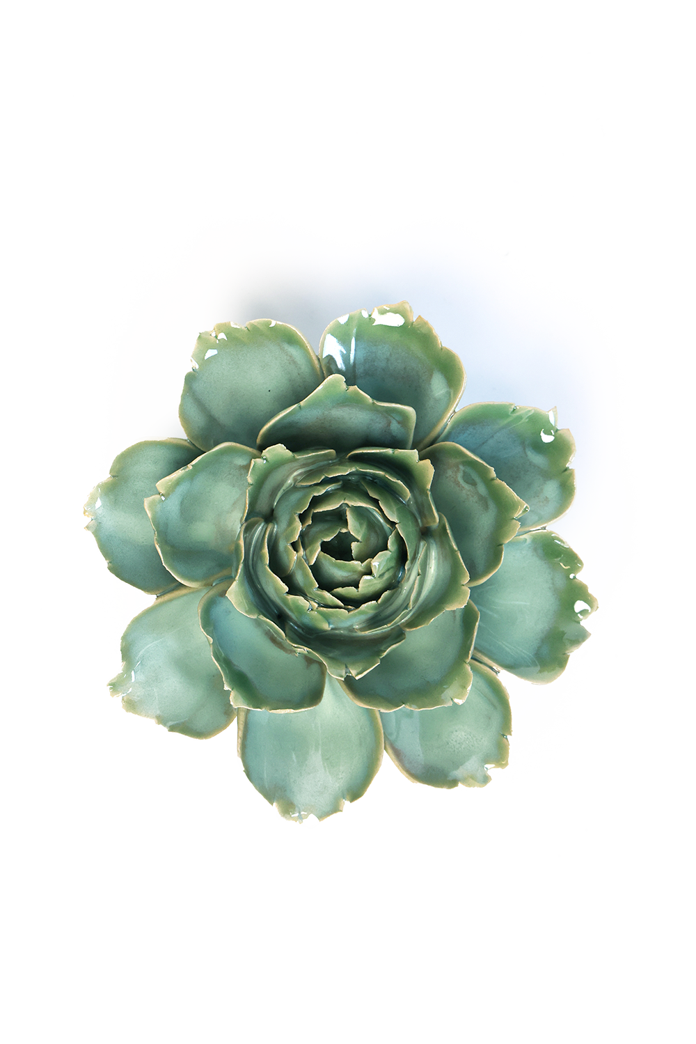 Milk Teal Ceramic Camellia