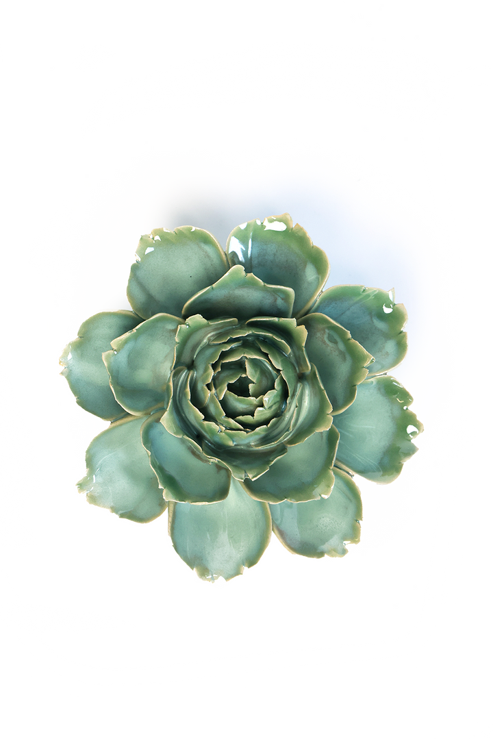 Milk Teal Ceramic Camellia