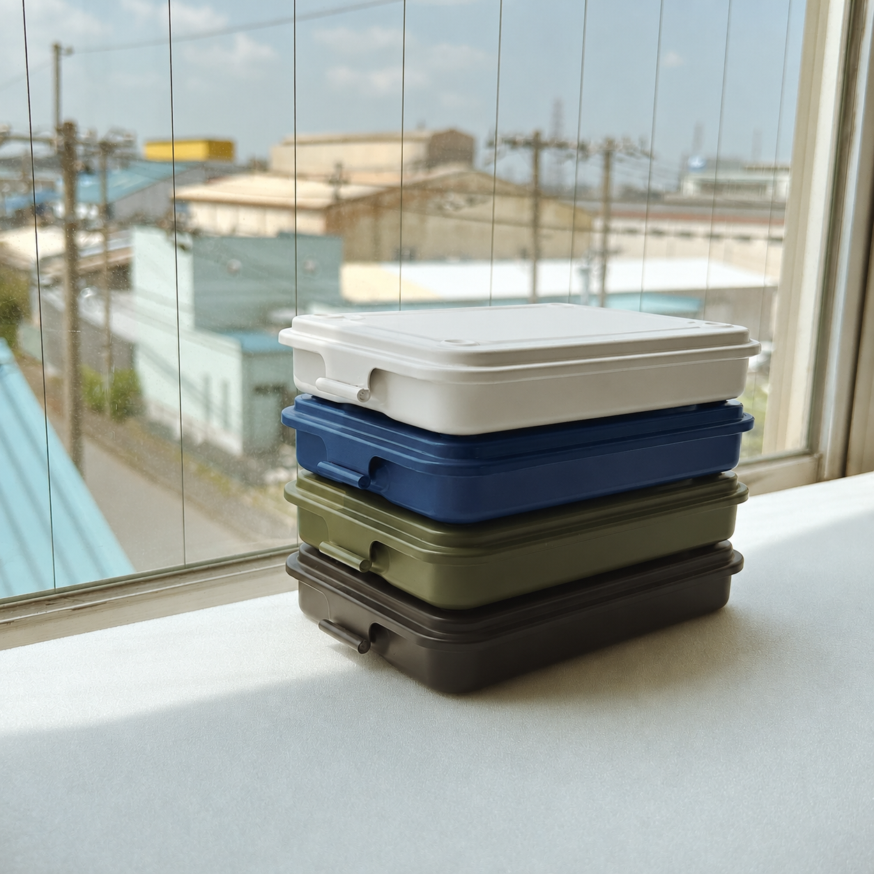 Stackable Storage Box T-152 in Military Green
