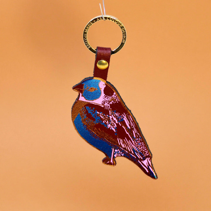 Key Chain Finch Dark Red