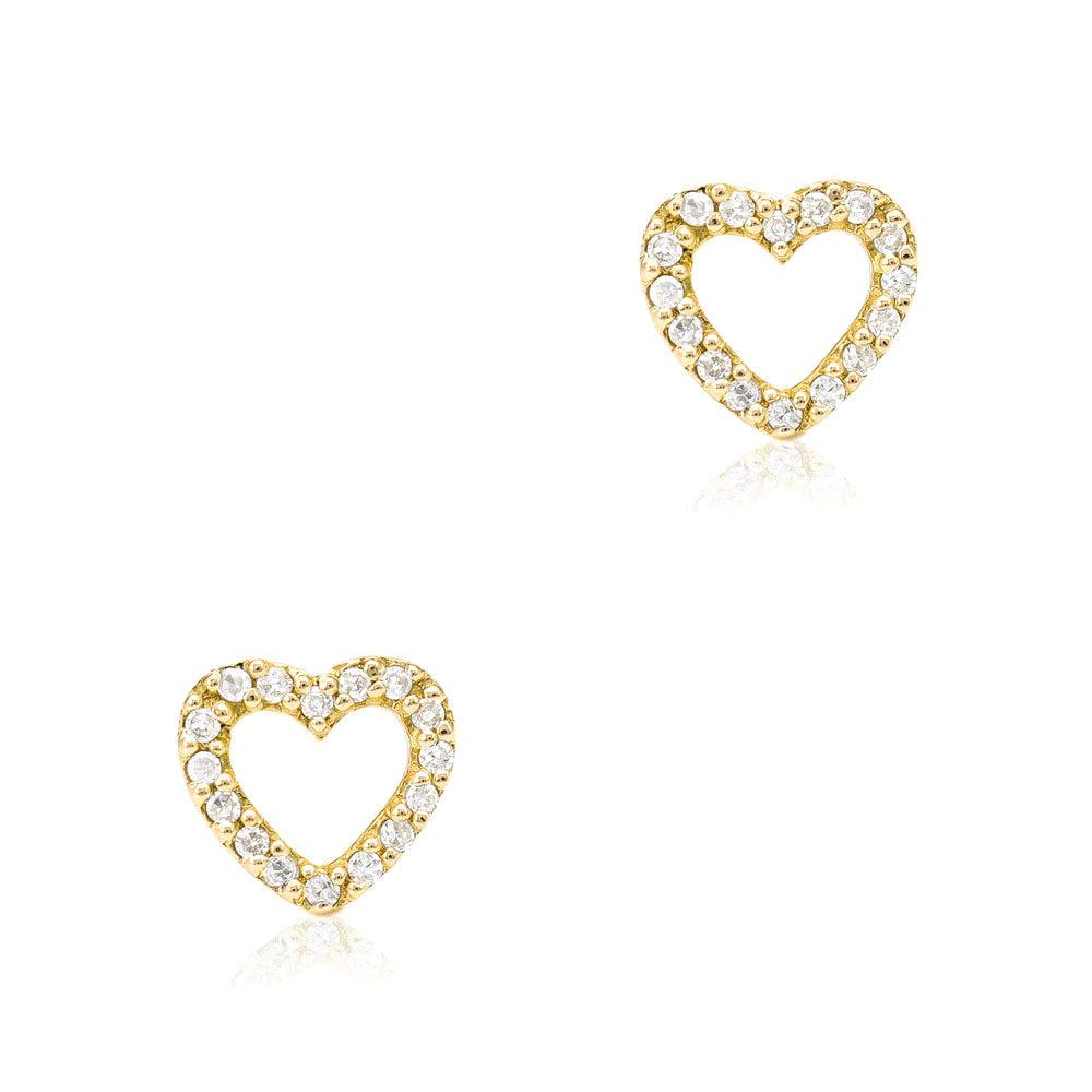 Liven Open Heart Posts Yellow Gold