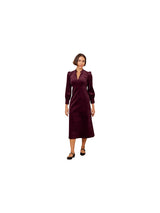 Enid Dress Burgundy Cord