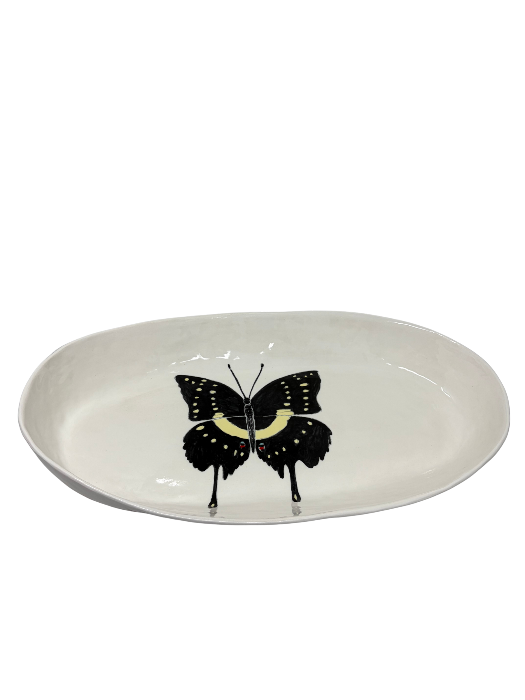 Large Oval Platter Butterfly 3
