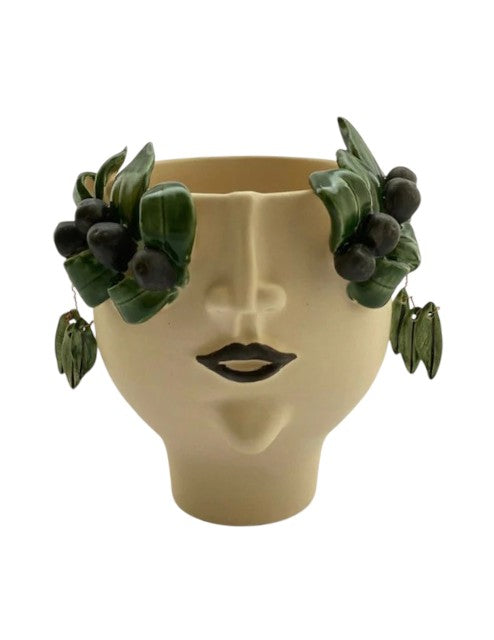Face Vase Medium Olives