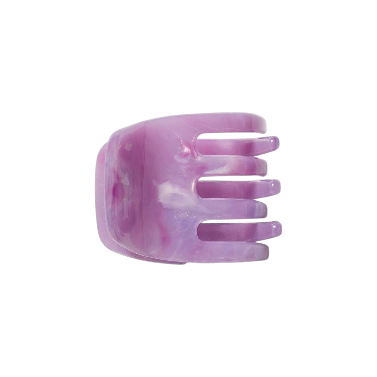 The Tiny Finch mini orchid purple claw clip made from handcrafted Italian bio-acetate for all hair types.