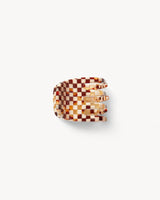 Mini Hair Clip in Tortoise Checker