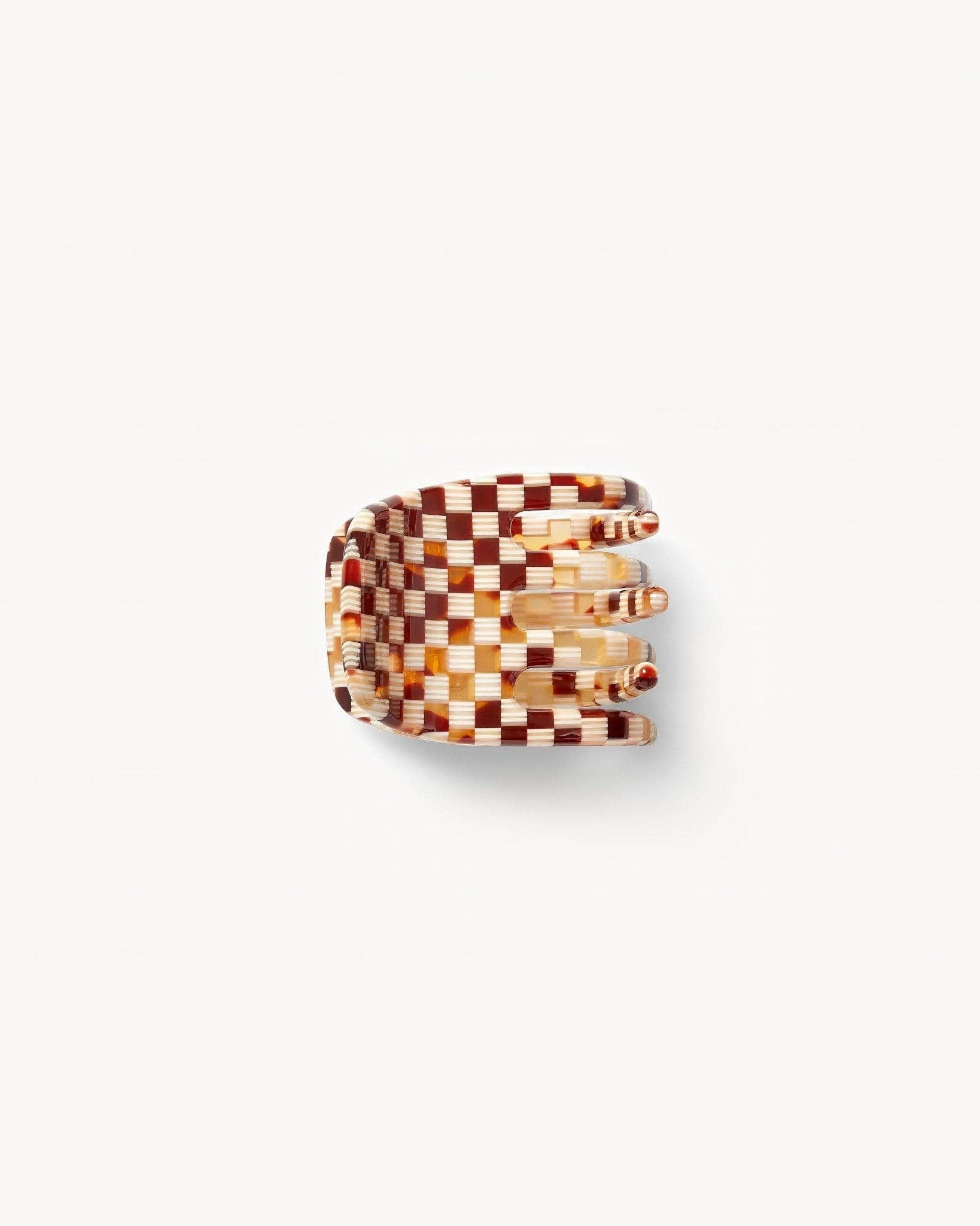 Mini Hair Clip in Tortoise Checker