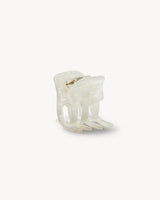 Mini Hair Clip Opalite Shell Checker