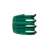 The Tiny Finch mini hair claw clip in a translucent green malachite Italian bio-acetate finish.