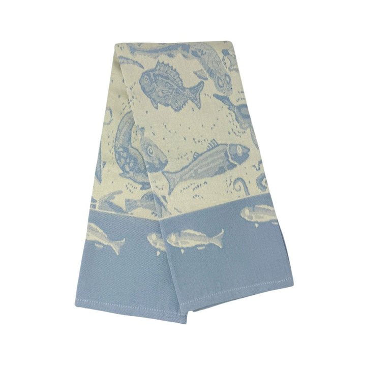 Embroidered Kitchen Towel Sea Blue
