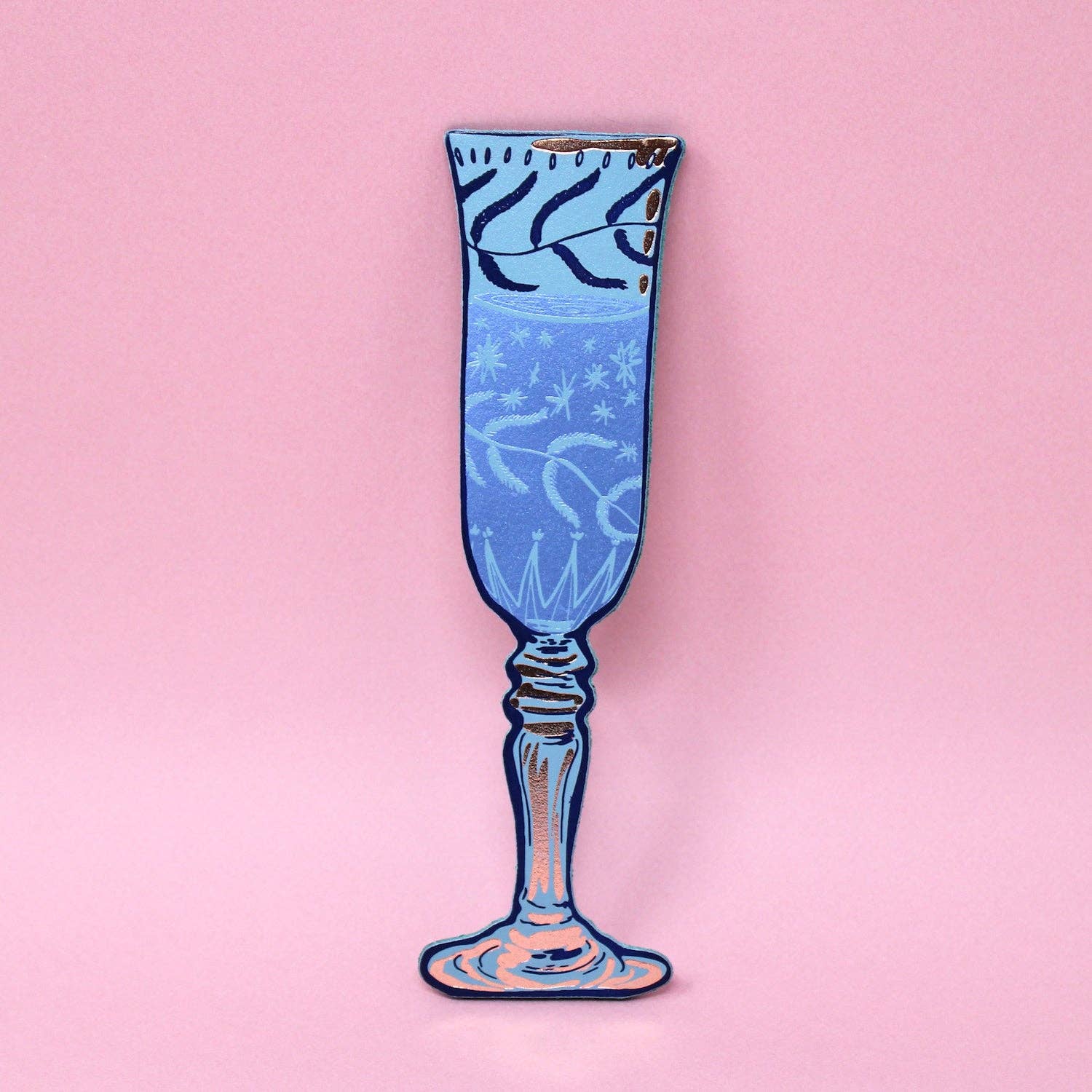 Wine Glass Bookmark Heritage Blue
