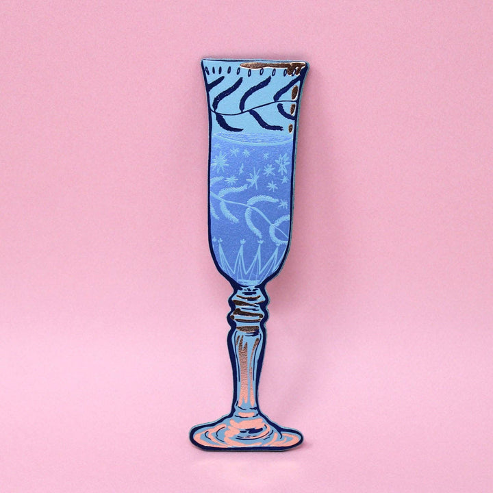 Wine Glass Bookmark Heritage Blue