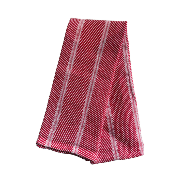 Embroidered Kitchen Towel Twill Red