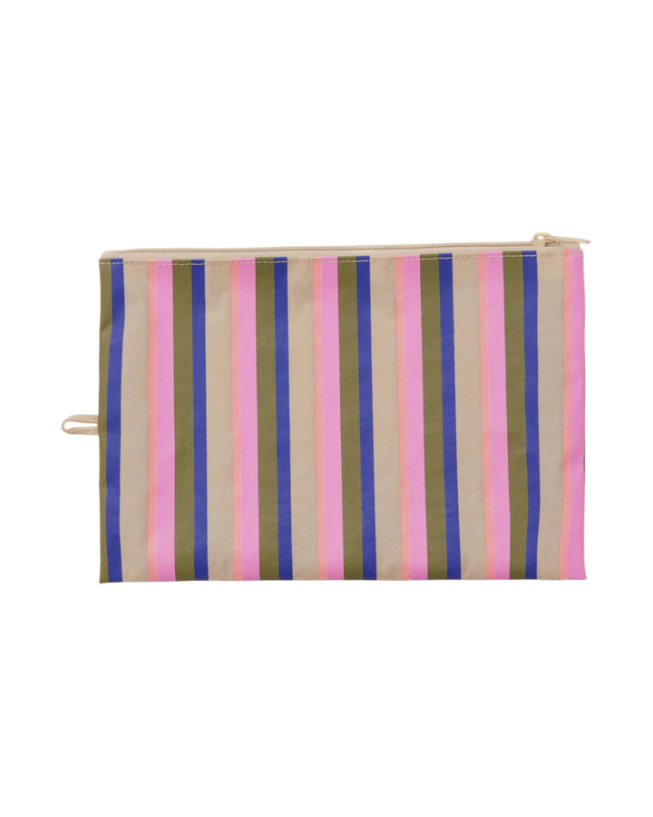 Flat Pouch Stripes in Pink Stripe