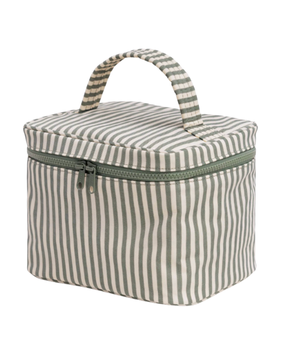 Large Cosmetic Case Sage Stripe