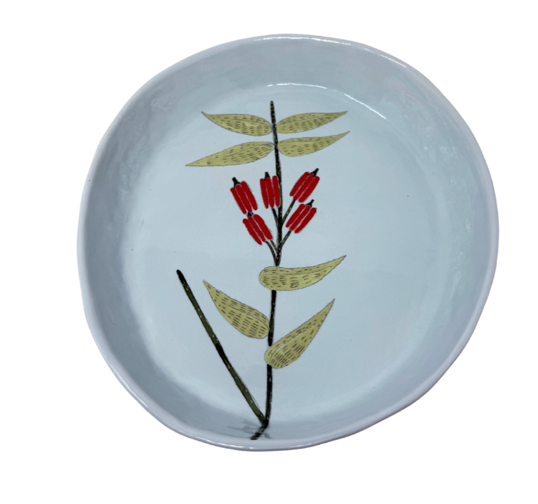 Extra Large Oval Platter Flower Blue