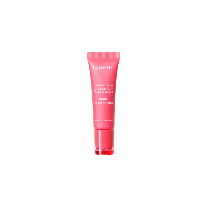 The Tiny Finch Laneige Glowy Lip Tube in Berry, a pink moisture-rich lip balm with a glossy finish.