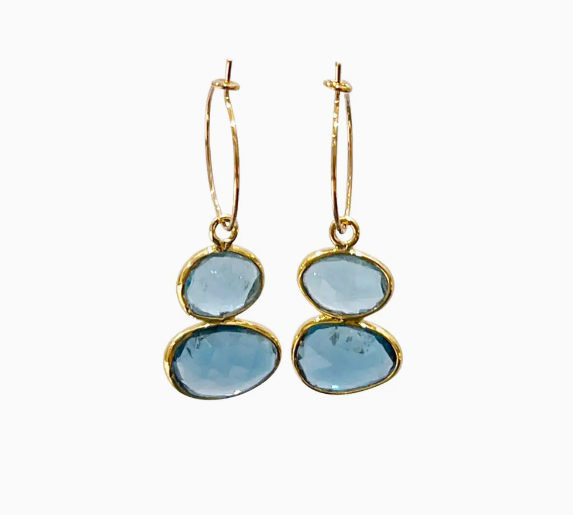 Nila Mix Blue Dangles Earrings