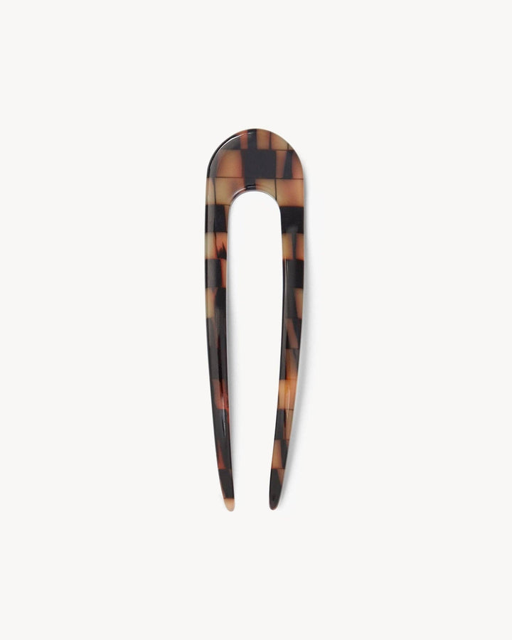 French Hair Pin Blonde Checker