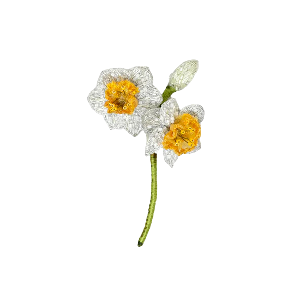 Brooch White Daffodil