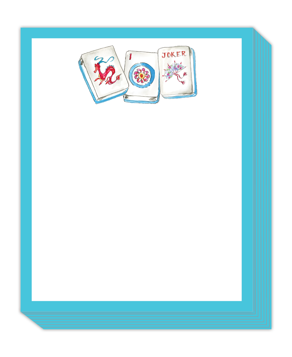 Stack Pad Mahjong Tiles Blue