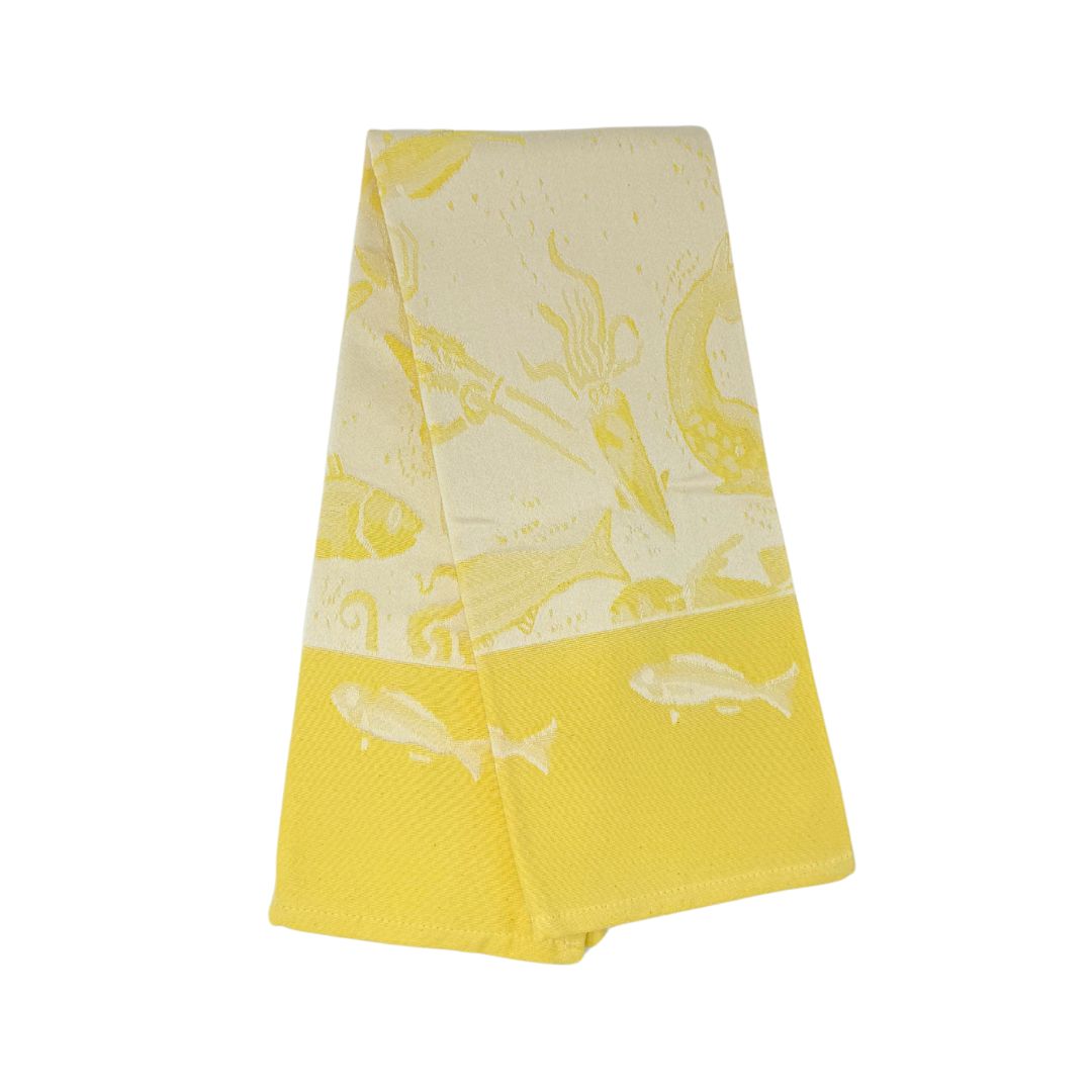 Embroidered Kitchen Towel Sea Yellow