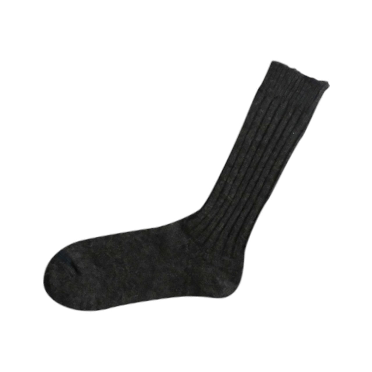 Wool Ribbed Socks Charcoal