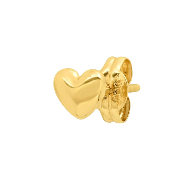 Fine Solid Heart Stud