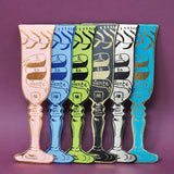 Wine Glass Bookmark Pale Pink