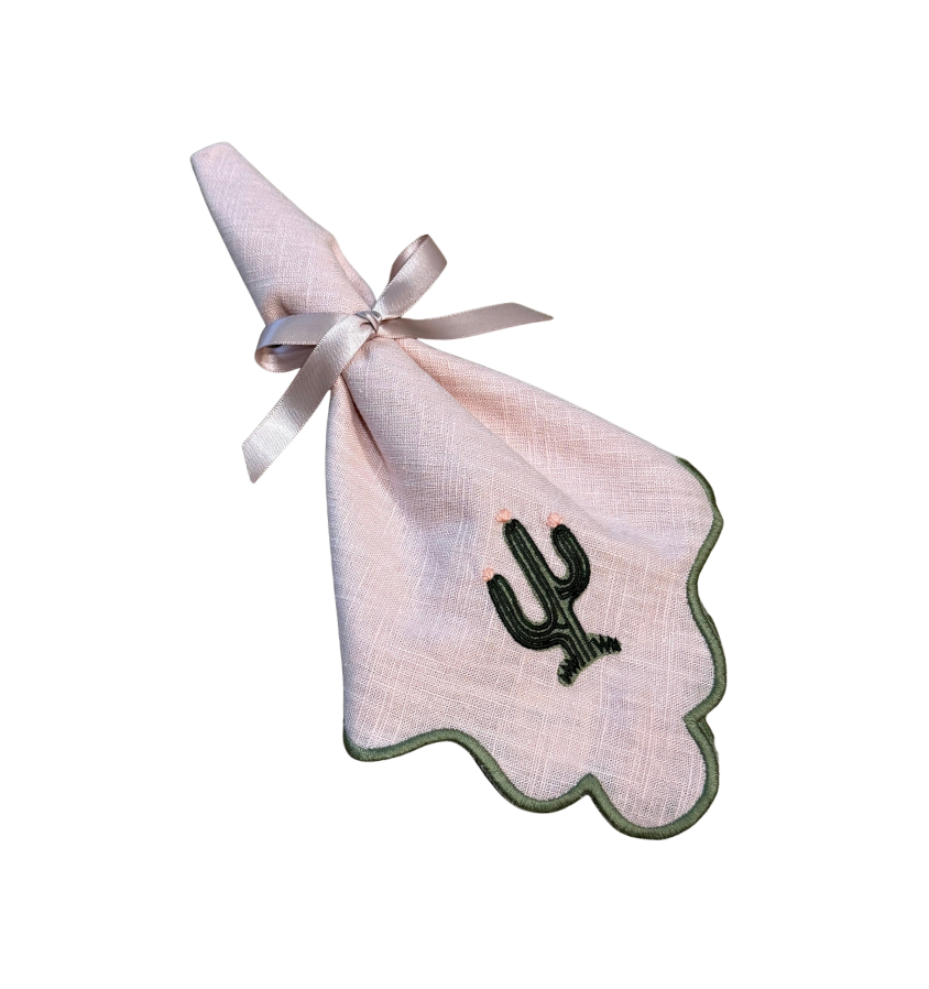Maria Napkin Cactus Light Pink & Green