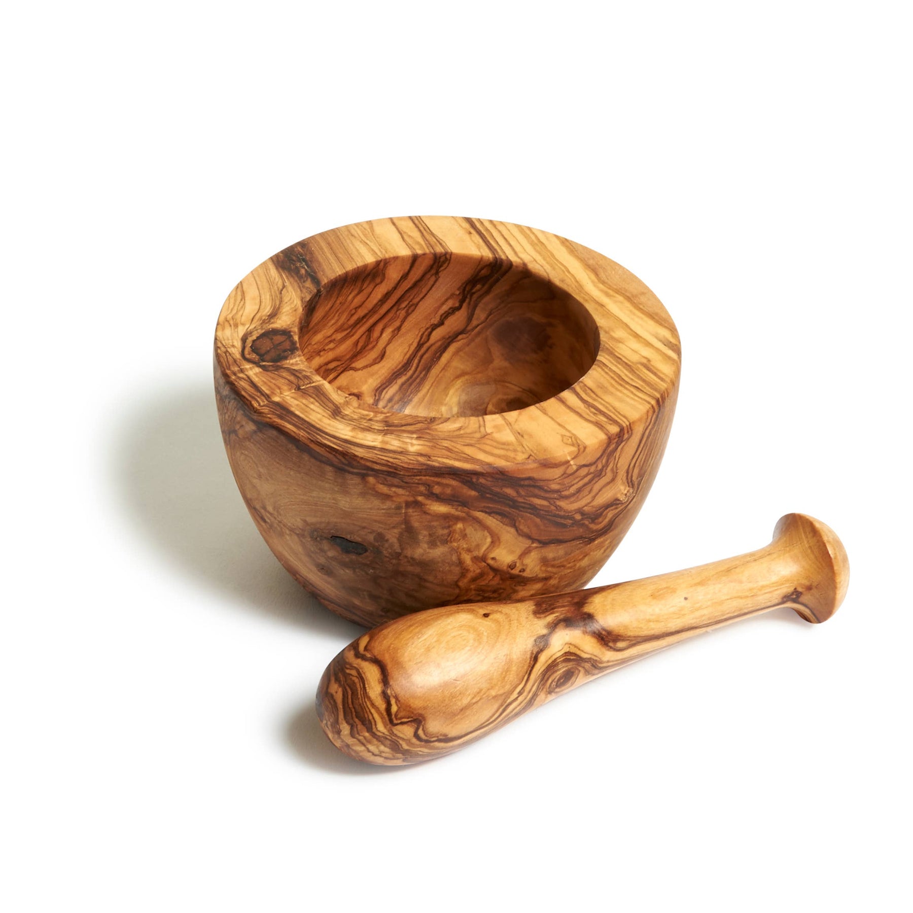 Natural Olive Mortar & Pestle: 5.5"