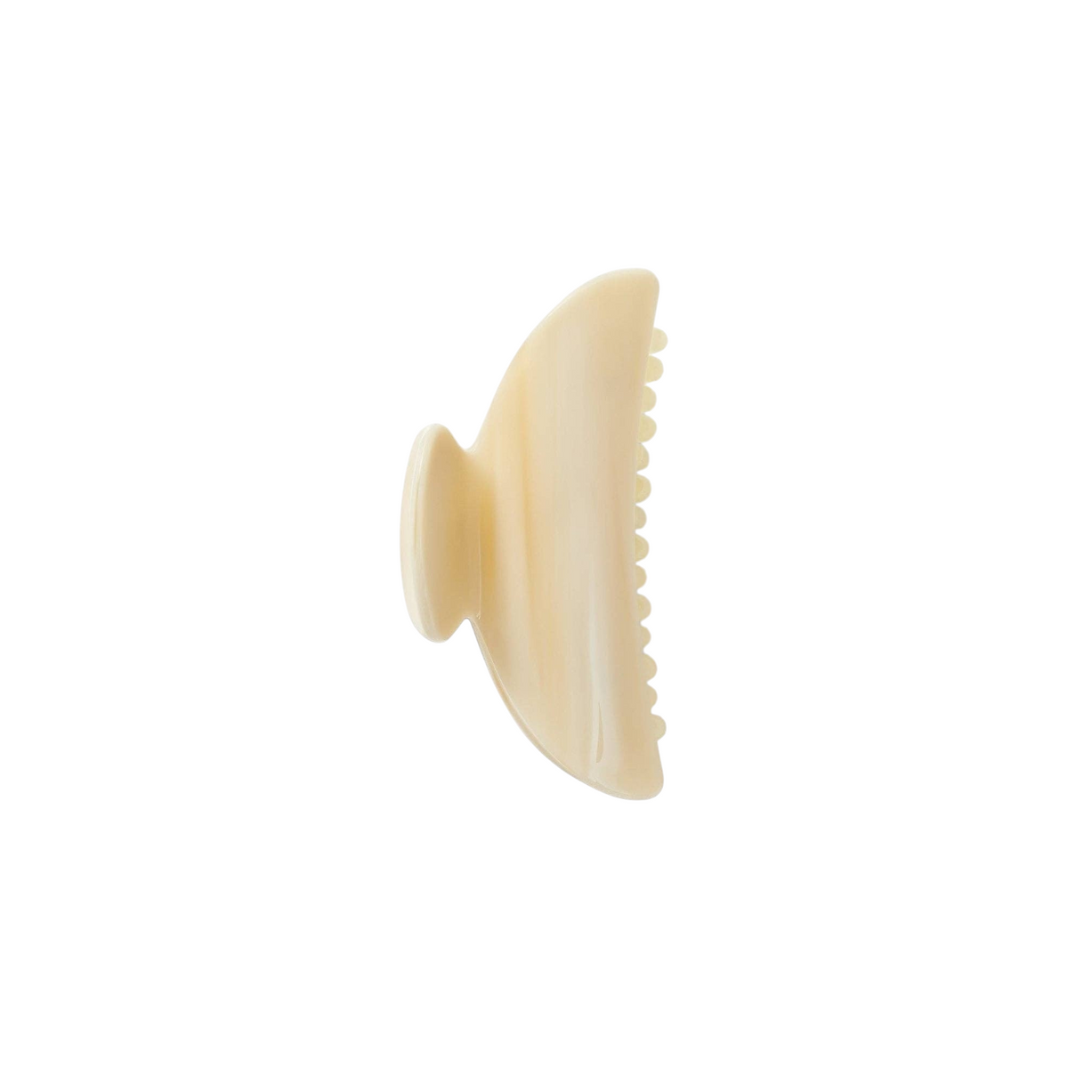 The Tiny Finch midi hair claw clip in alabaster Italian acetate with a double-walled design and reinforced hardware.