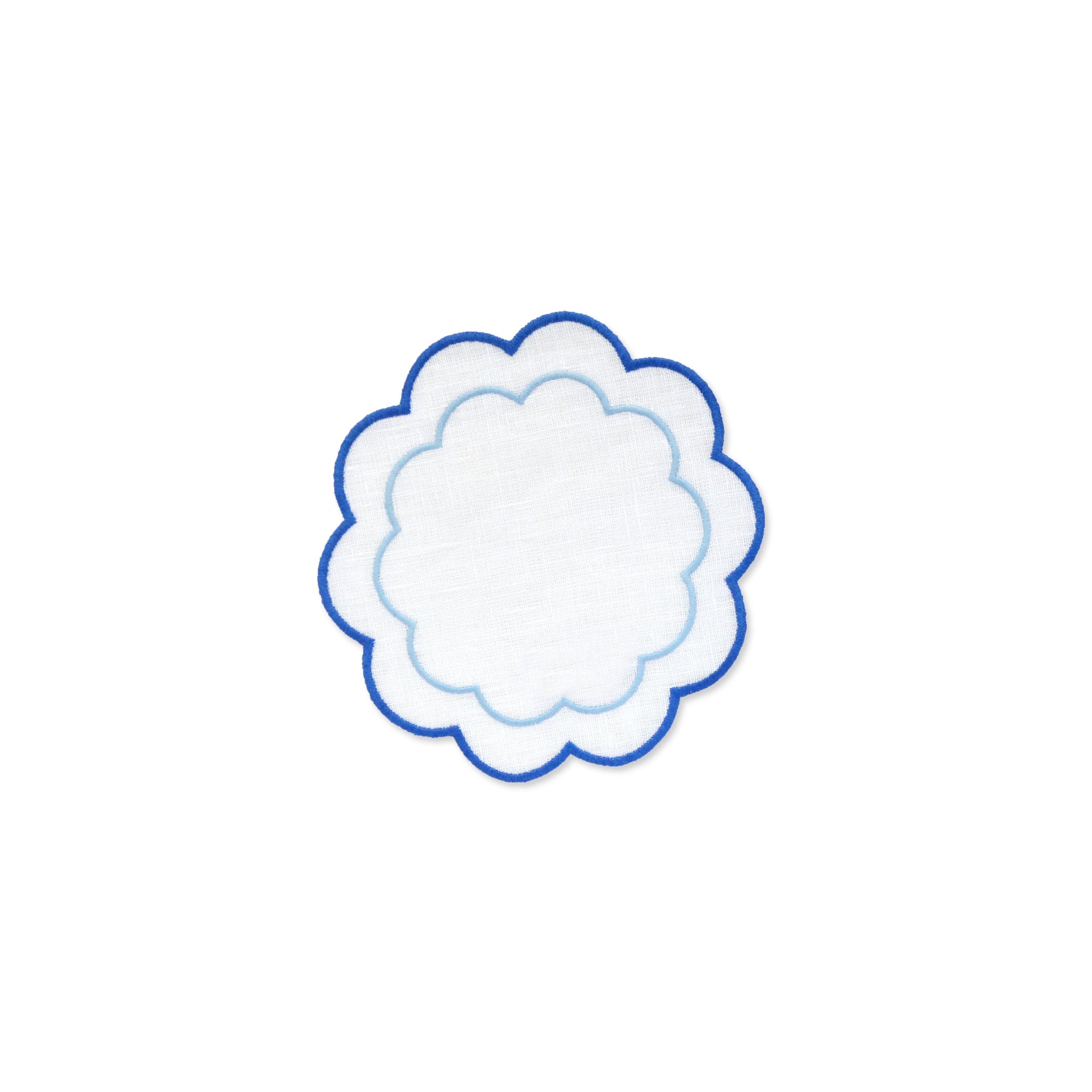 Cocktail Napkins Blue Scalloped