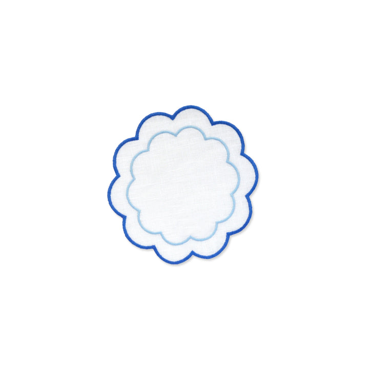 Cocktail Napkins Blue Scalloped
