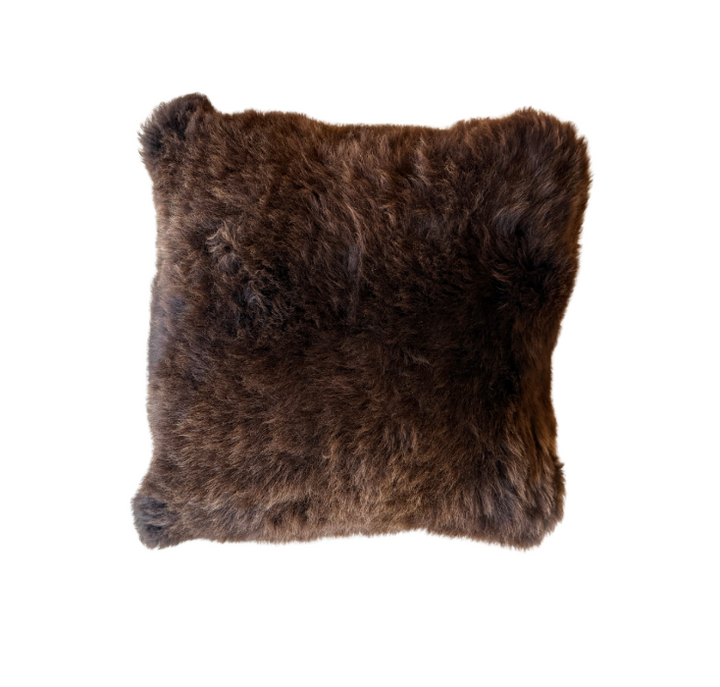 Sheepskin Pillow Rectangle Brown
