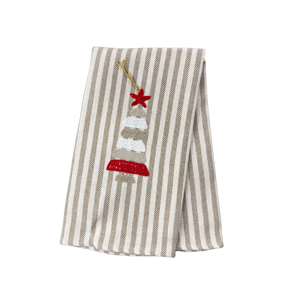 Embroidered Kitchen Towel Modern Tree