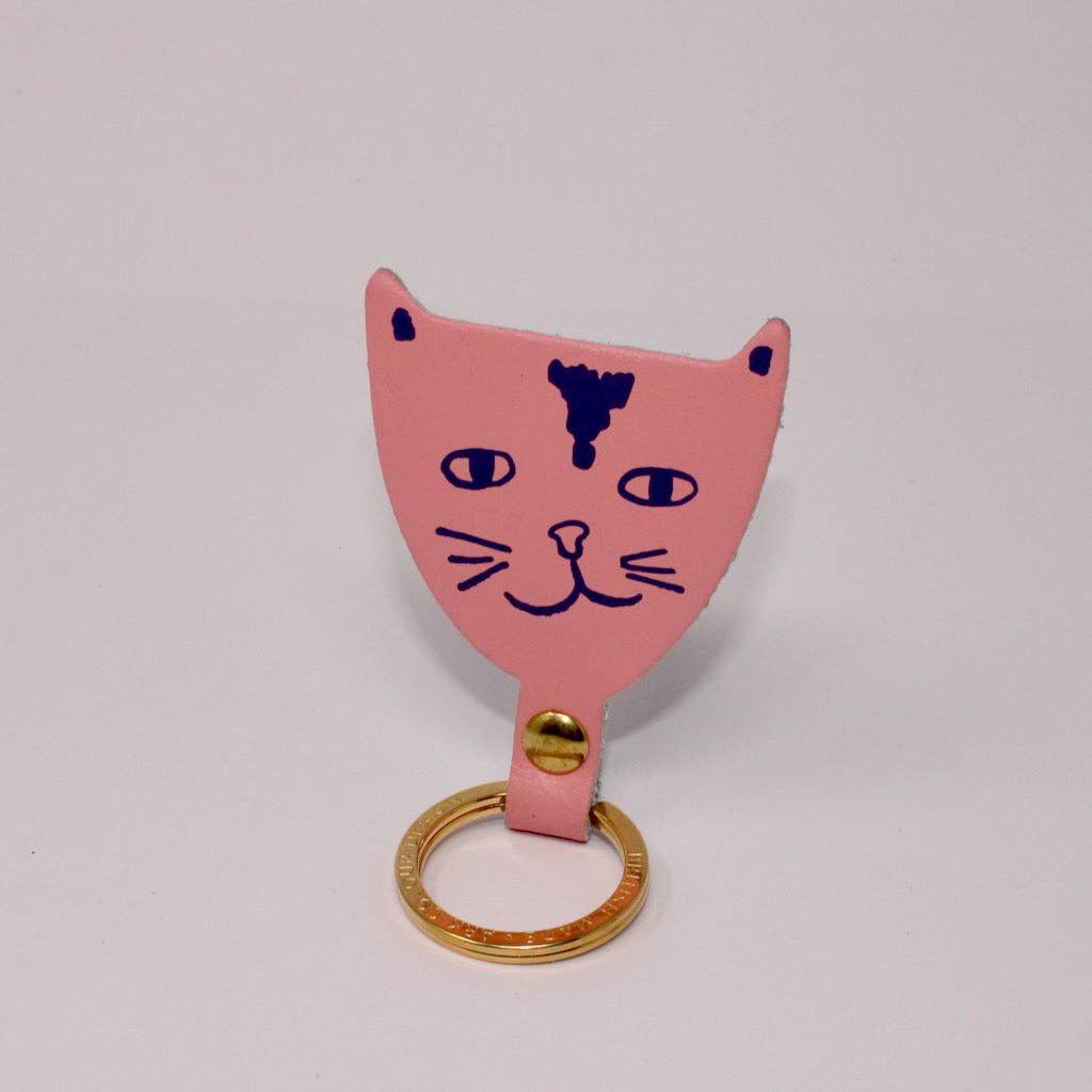 Cat Head Key Fob: Pale Pink